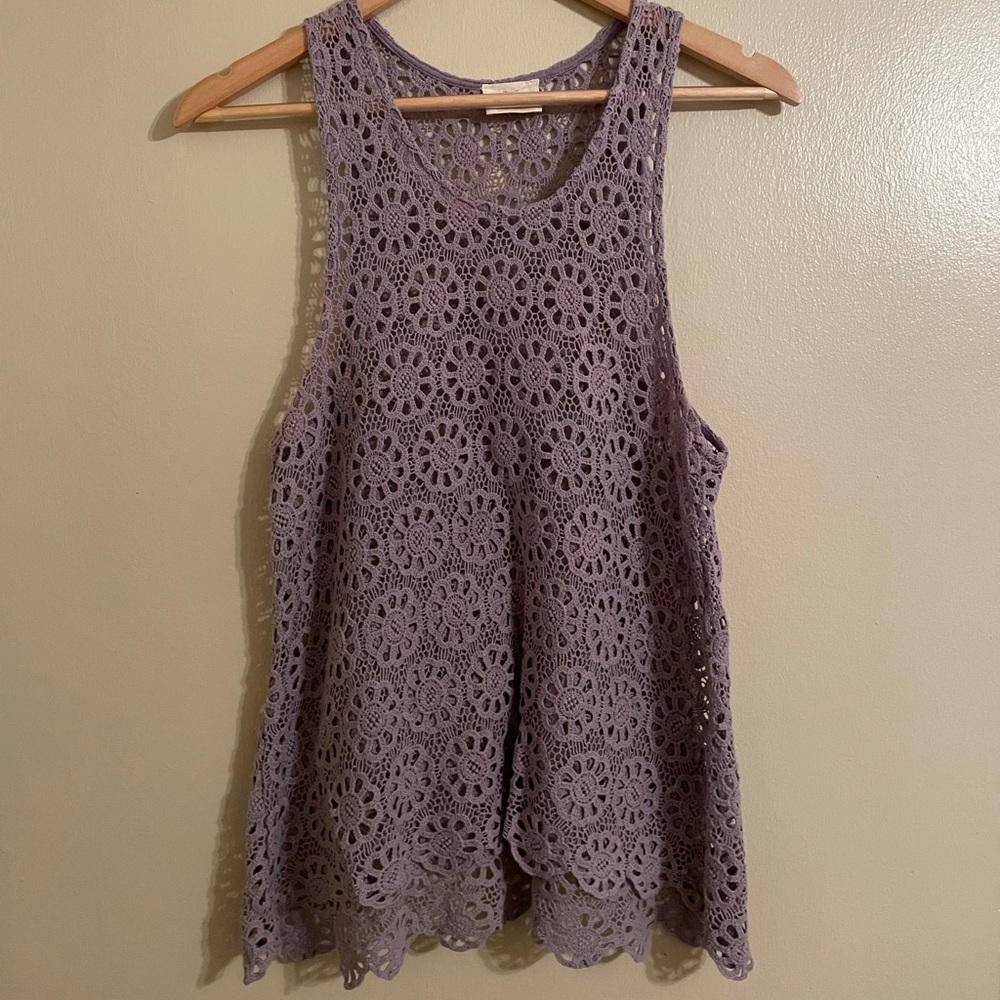 Floral cut out tank